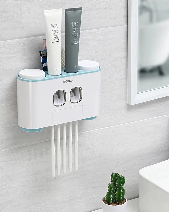 Toothbrush Holder Set WithToothpaste Squeezer, Storage Box,