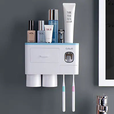 Toothbrush Holder Set with Toothpaste Dispenser