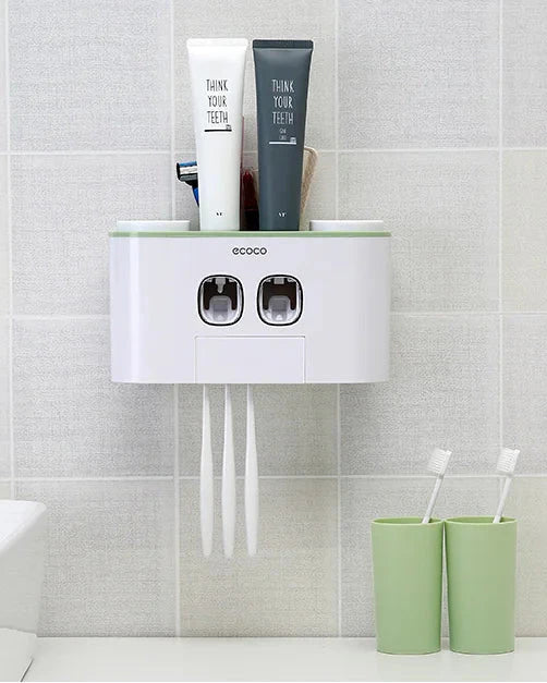 Toothbrush Holder Set WithToothpaste Squeezer, Storage Box,