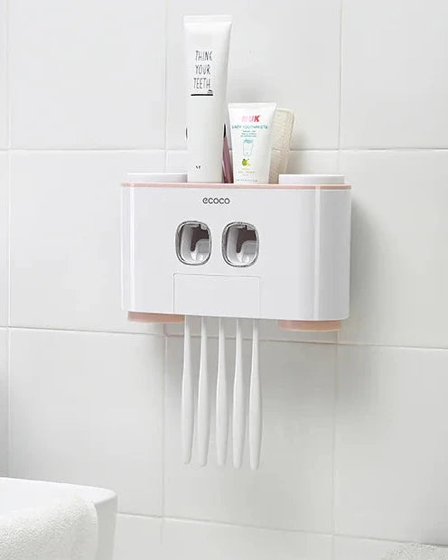 Toothbrush Holder Set WithToothpaste Squeezer, Storage Box,